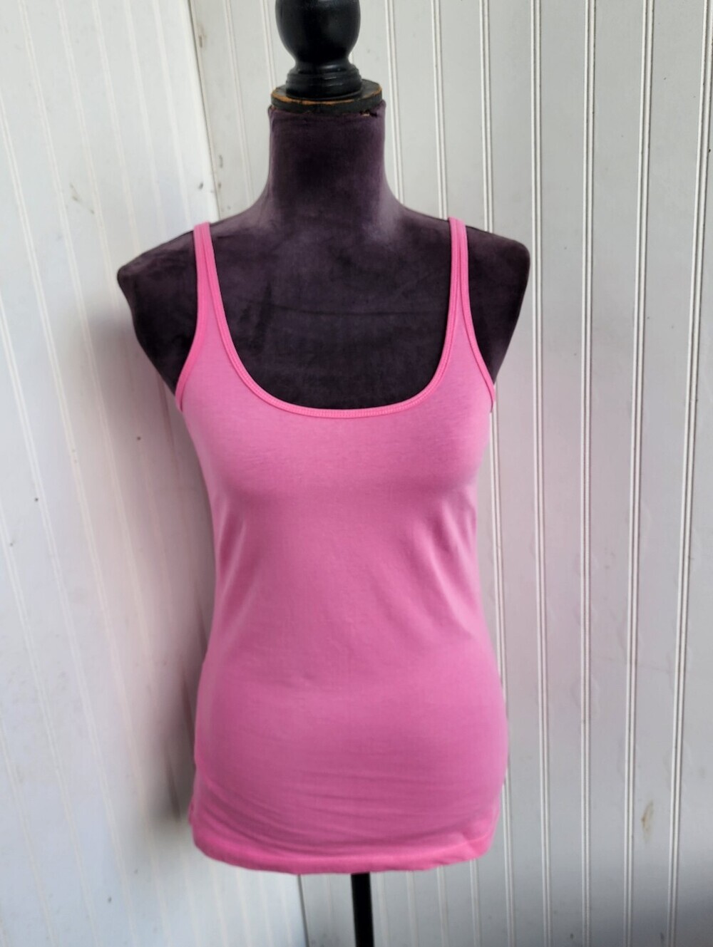 Eddie Bauer Knit Tank Top Women's Pink Cotton Blend Sleeveless Seattle USA Sz S